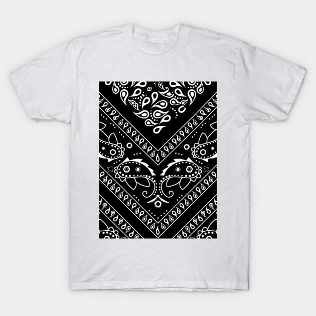 Black Bandana Pattern T-Shirt by Jennifer